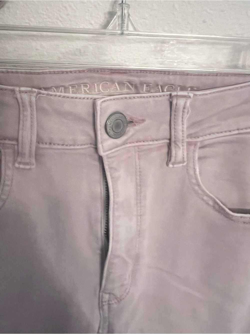 American Eagle Super Stretch Extra Long 6 Light Mauve Floral Skinny Jeans